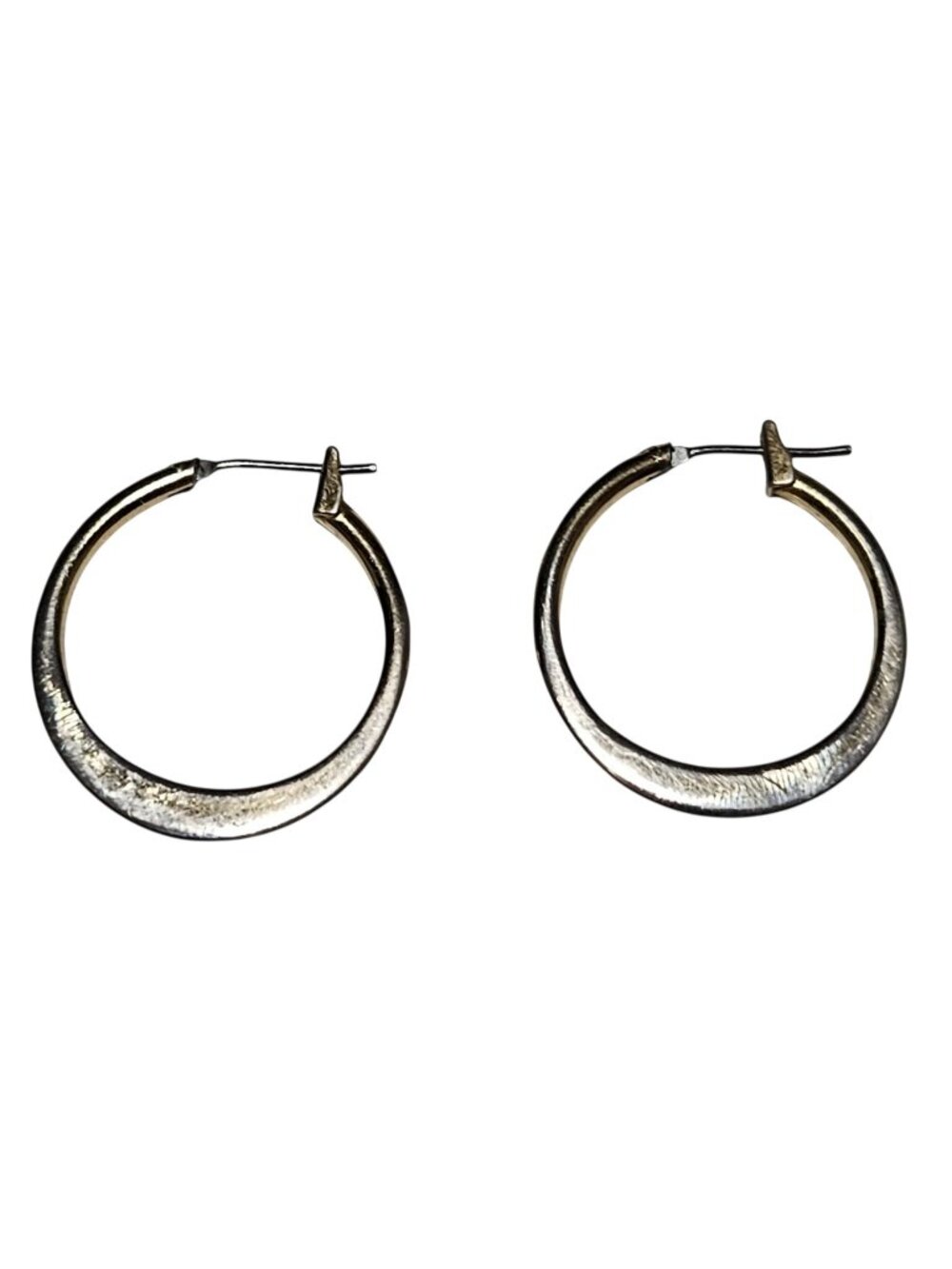 Minimalistic Hoop Earrings Silver Tone Drop Latch Back Classic Fashion Jewelry